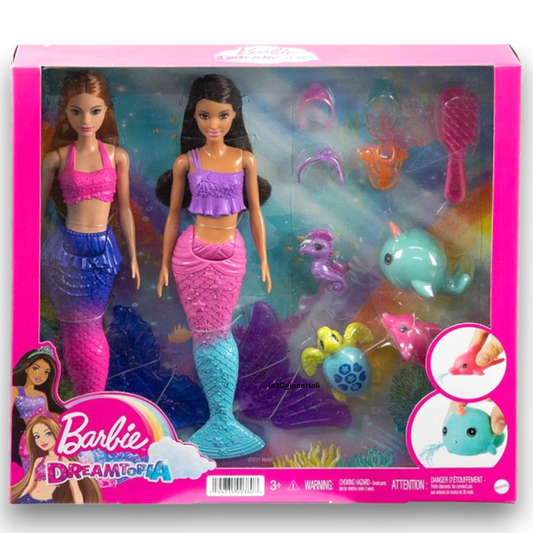 Barbie Dreamtopia Coppia Sirene e cuccioli HBW89