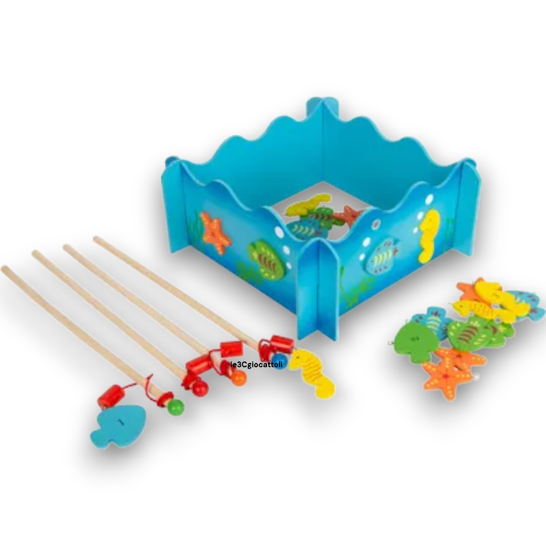 Gioco del Pescatore Magnetico in Legno