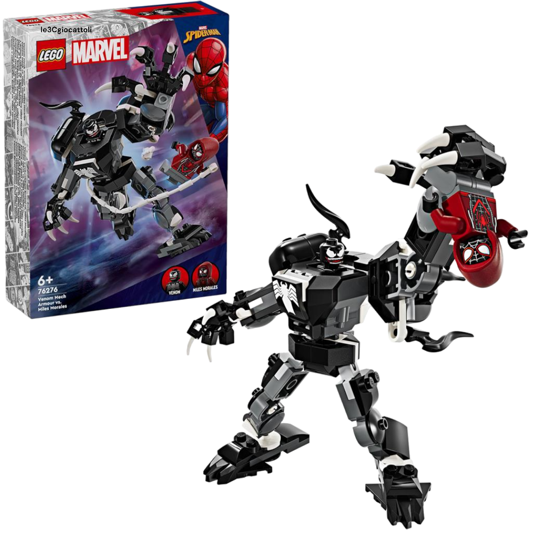 Lego Marvel 76276 Venom Mech Armour vs Miles Morales