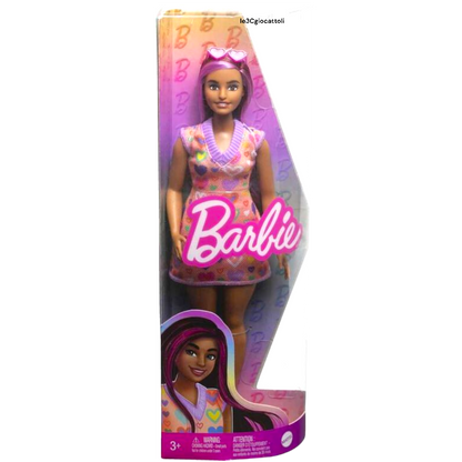 Barbie Fashionistas Abito Stampa a Cuore HJT04