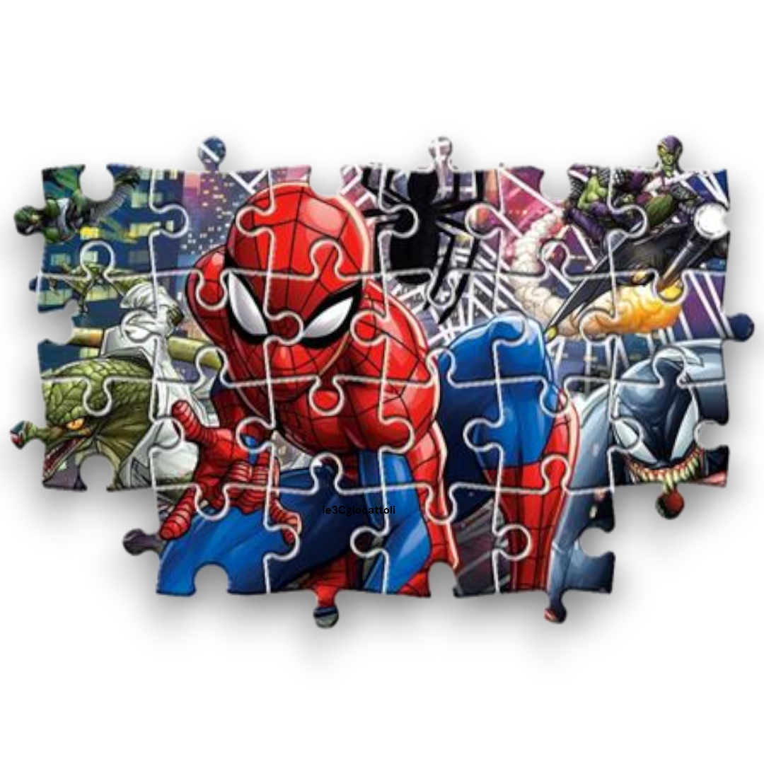 Puzzle 60 Pezzi Spiderman con Nemici