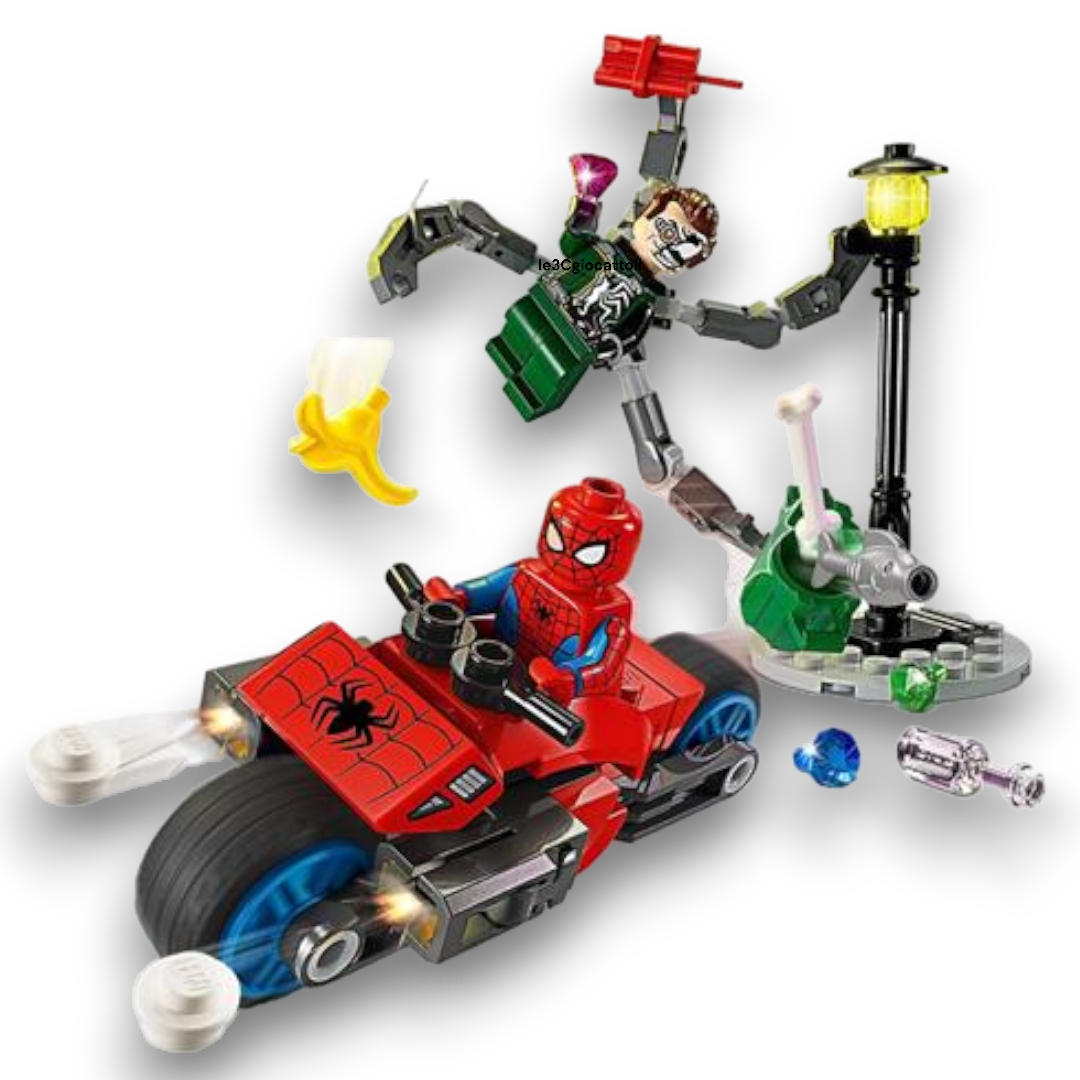 Lego Marvel 76275 Inseguimento Sulla Moto: Spider-Man vs Doc Ock