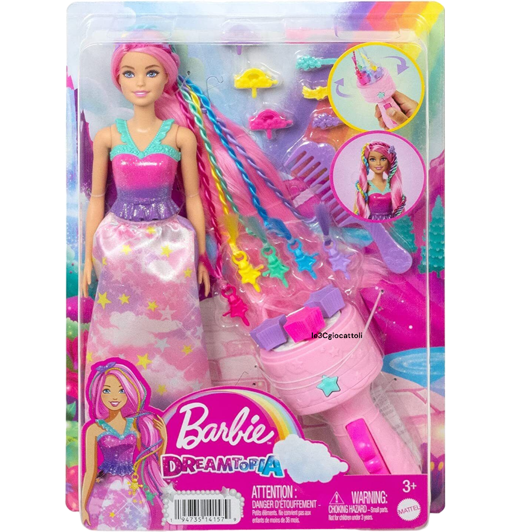 Barbie Dreamtopia Chioma da Favola HNJ06 crea favolose acconciature ...