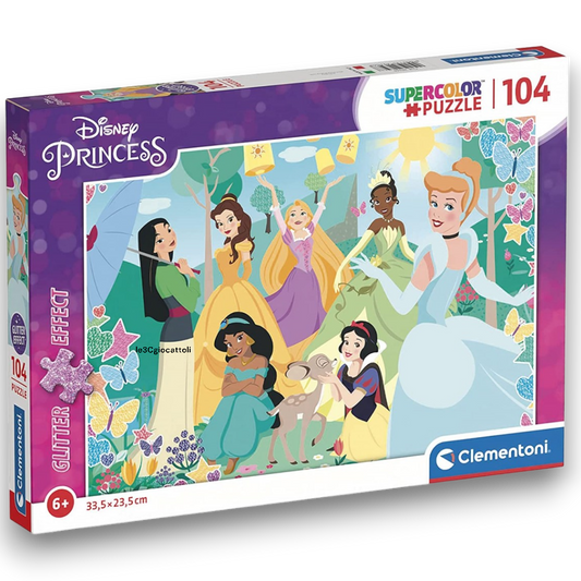 Puzzle 104 pezzi Disney Princess Glitter effect
