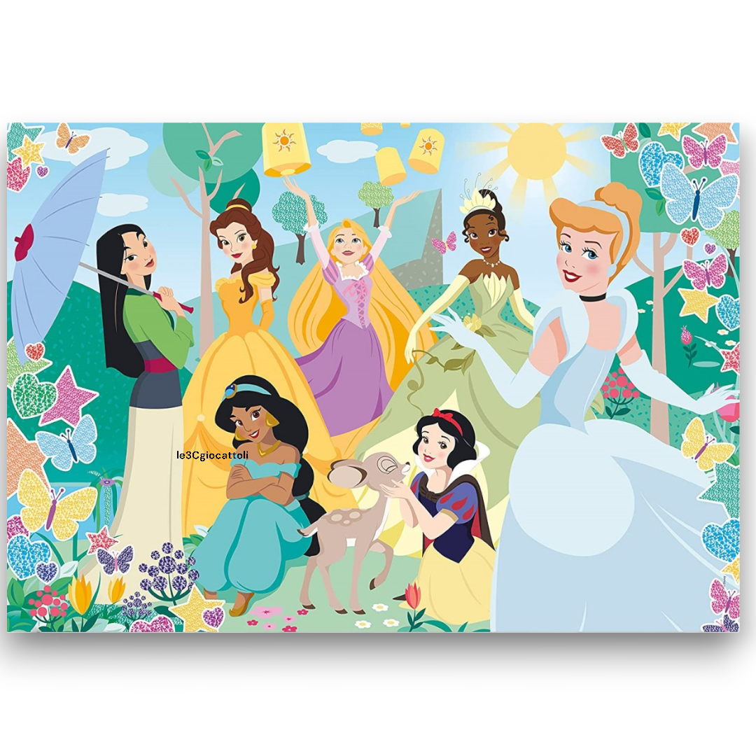 Puzzle 104 pezzi Disney Princess Glitter effect