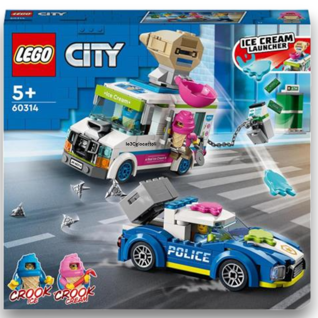 Lego City 60314 Il Furgone dei Gelati e l'Inseguimento della Polizia