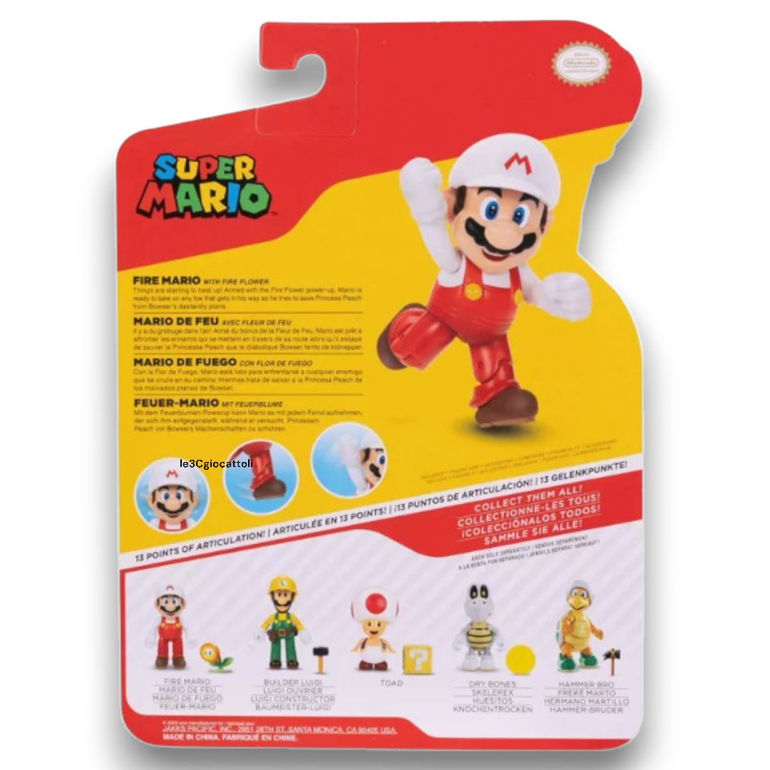 Super Mario Action Figure 10 cm Fire Mario