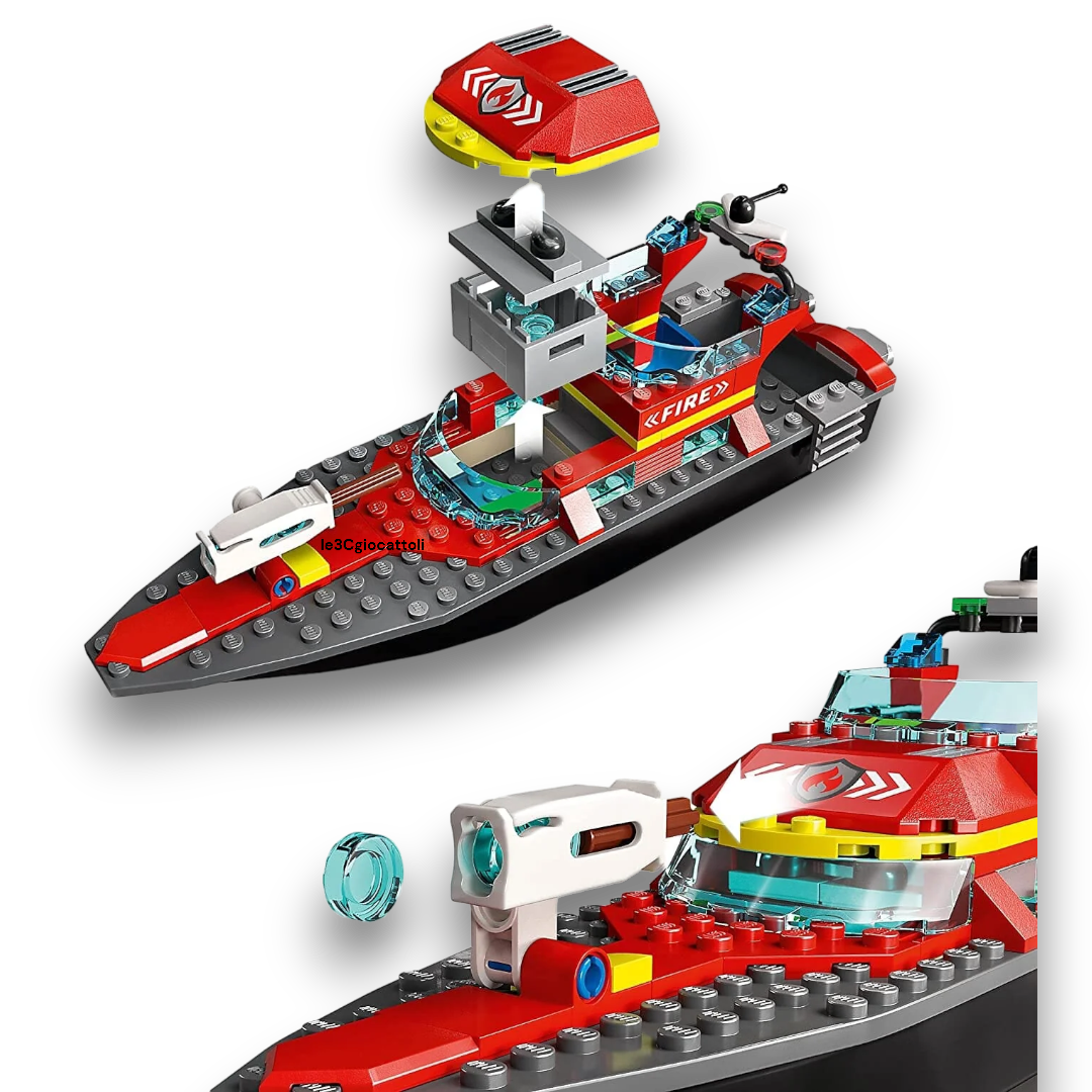 Lego City 60373 Barca di Soccorso Antincendio