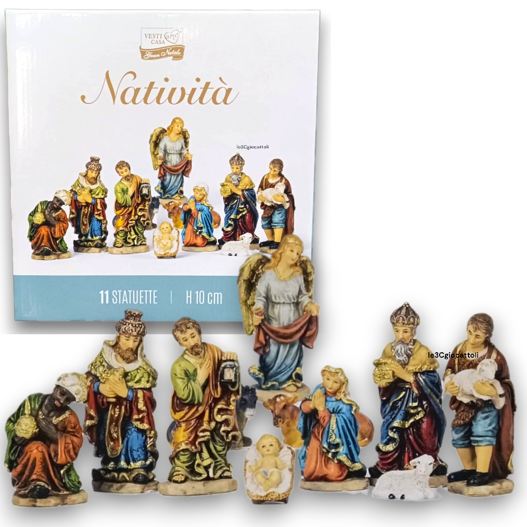 Set Natività resina 11 pezzi 10 cm
