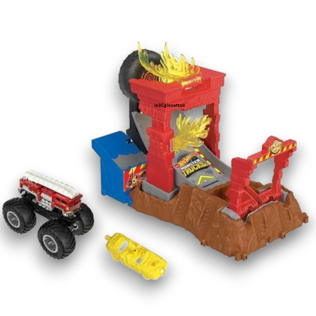 Hot Wheels Monster Trucks Arena Fire Crash Challenge