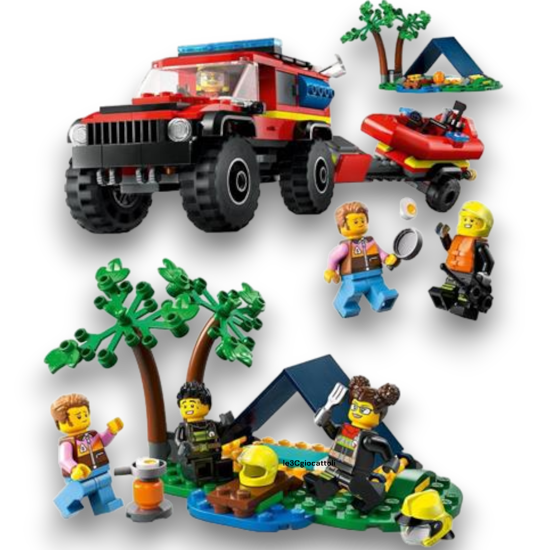 Lego City 60412 Fuoristrada antincendio e Gommone di salvataggio